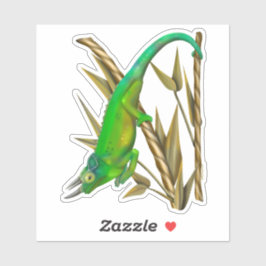 Jackson's chameleon hängande i bambu klistermärken