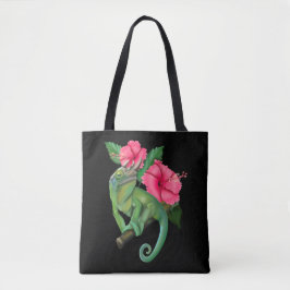 Jacksons Chameleon med Hibiscus Tygkasse