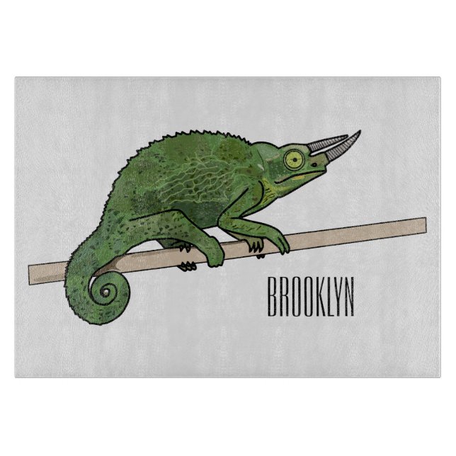 Jackson's chameleon tecknad illustration (Framsidan)