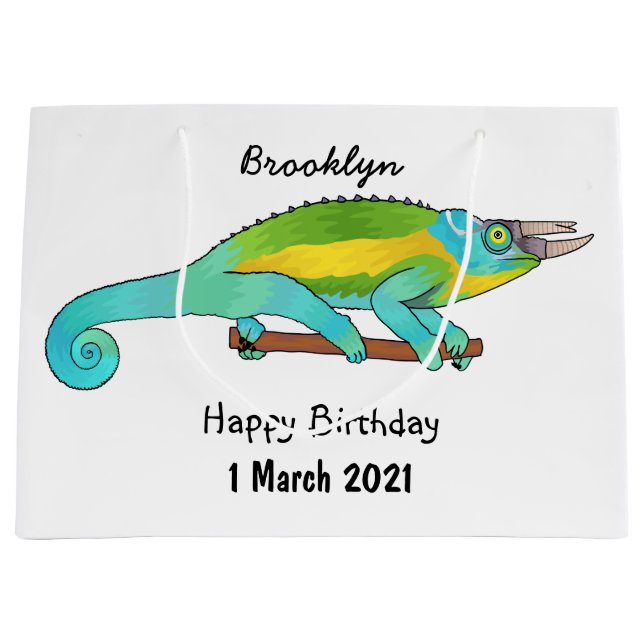 Jackson's chameleon tecknad illustration (Framsidan)