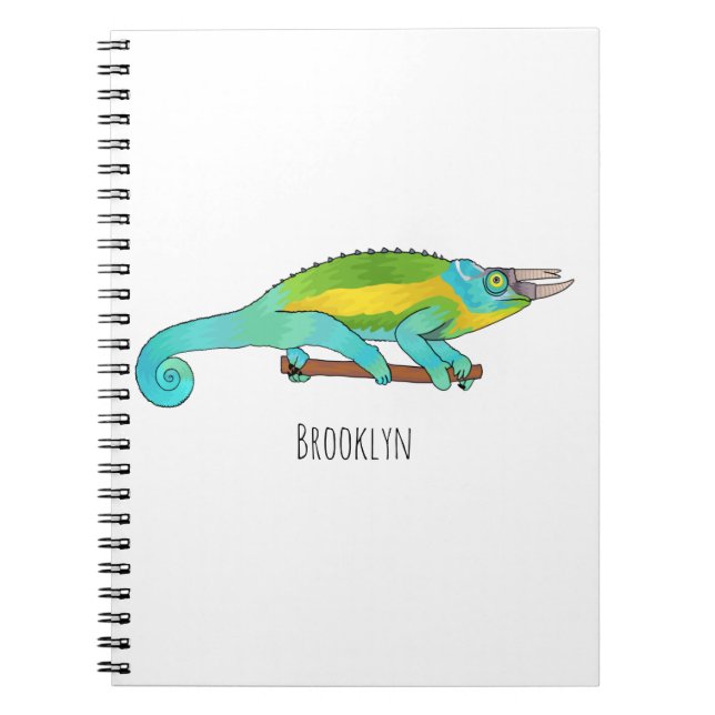 Jackson's chameleon tecknad illustration anteckningsbok (Framsidan)