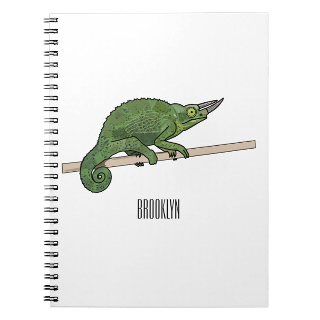 Jackson's chameleon tecknad illustration anteckningsbok (Framsidan)