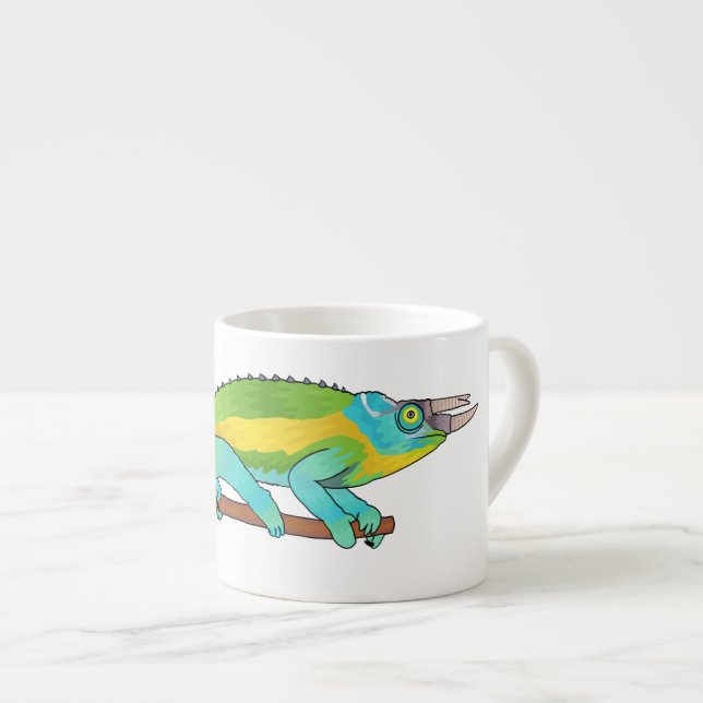 Jackson's chameleon tecknad illustration espressomugg (Framsida höger)