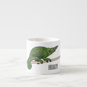 Jackson's chameleon tecknad illustration espressomugg