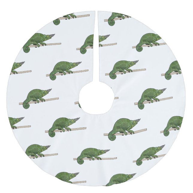 Jackson's chameleon tecknad illustration julgransmatta borstad polyester (Framsidan)
