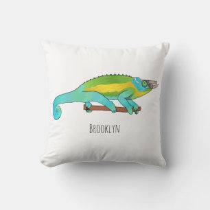 Jackson's chameleon tecknad illustration kudde