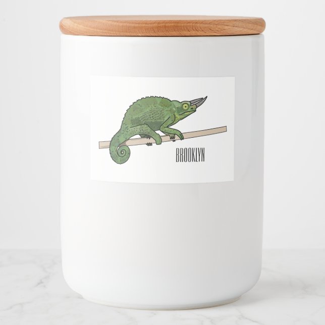 Jackson's chameleon tecknad illustration mat etiketter (Framsida)