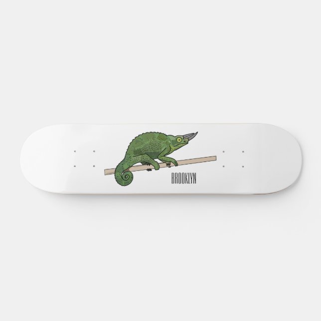 Jackson's chameleon tecknad illustration mini skateboard bräda 18,5 cm (Horz)