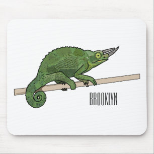 Jackson's chameleon tecknad illustration musmatta
