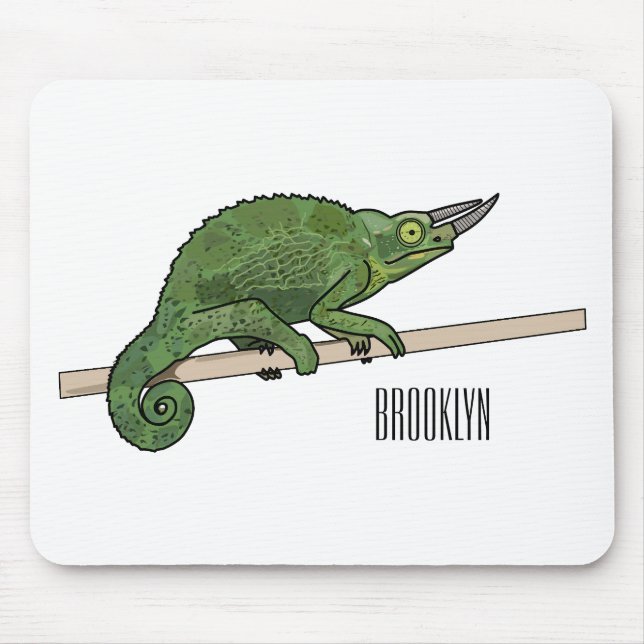 Jackson's chameleon tecknad illustration musmatta (Framsidan)
