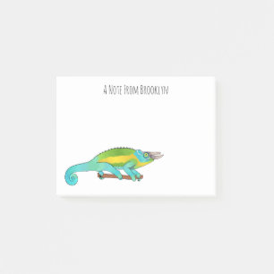 Jackson's chameleon tecknad illustration post-it block