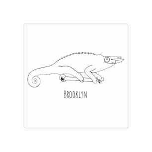 Jackson's chameleon tecknad illustration stämpel