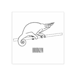 Jackson's chameleon tecknad illustration stämpel