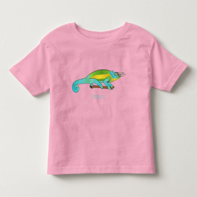 Jackson's chameleon tecknad illustration t shirt (Framsida)