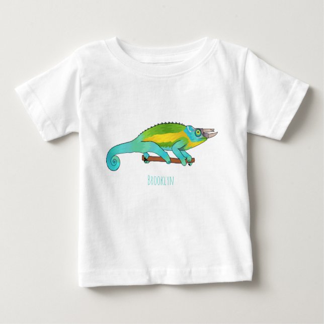 Jackson's chameleon tecknad illustration t shirt (Framsida)