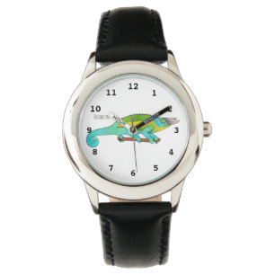 Jacksons kameleont tecknad illustration armbandsur