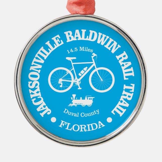 Jacksonville Baldwin Rail Trail (cykling) Julgransprydnad Metall (Framsidan)