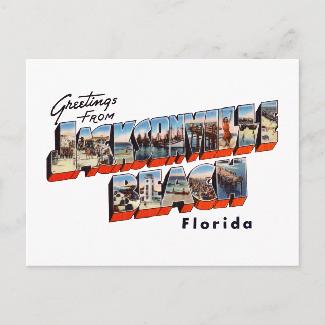 Jacksonville Beach FL 1 Vykort (Framsida)