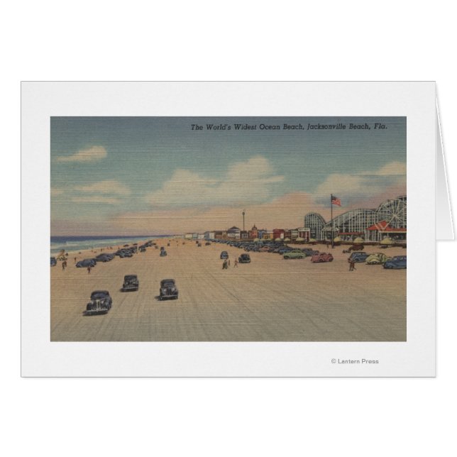 Jacksonville Beach, FL - Världens Widest Ocea Hälsningskort (Framsidan Horizontal)