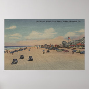 Jacksonville Beach, FL - Världens Widest Ocea Poster