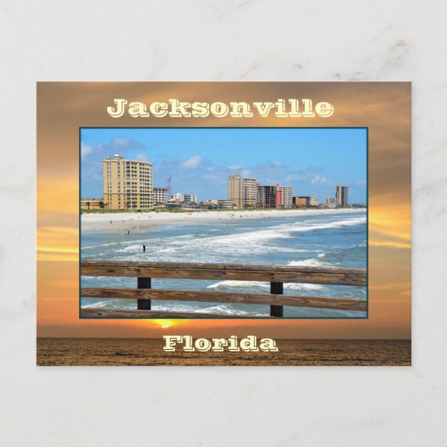 Jacksonville Beach, Florida Vykort (Framsida)