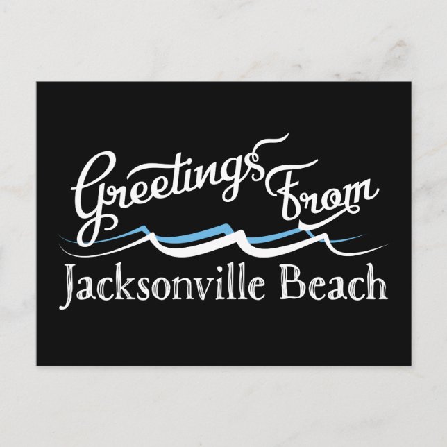 Jacksonville Beach Vatten Vågar Vykort (Framsida)