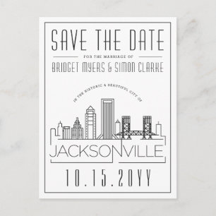 Jacksonville Bröllop Skyline Spara datum Vykort