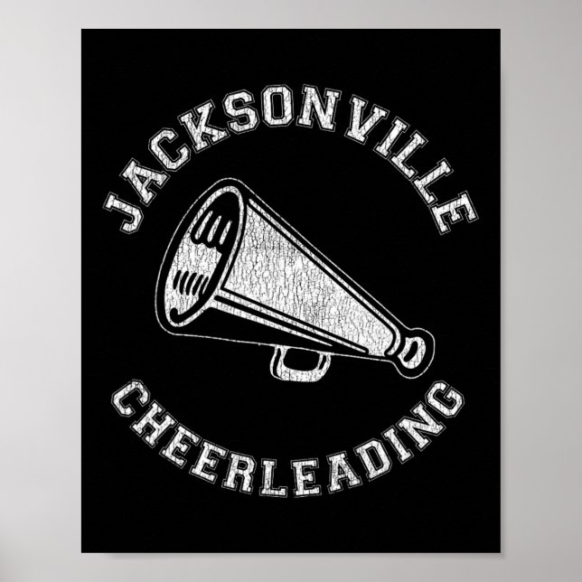 Jacksonville Cheer Distressed Retro 90-talet Cheer Poster (Framsidan)