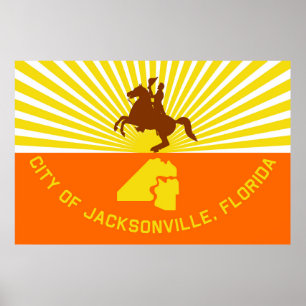 Jacksonville city flagga Florida USA United Stater Poster