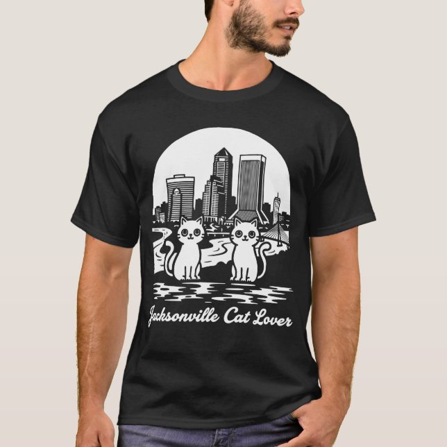 Jacksonville City Florida Cat Lover T Shirt (Framsida)