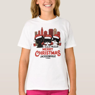 Jacksonville City Florida God jul Cats USA T Shirt