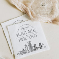 Jacksonville Deco Skyline | Bröllop Event Napkins