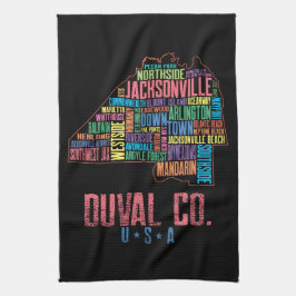 Jacksonville Duval County Florida USA Karta Kökshandduk