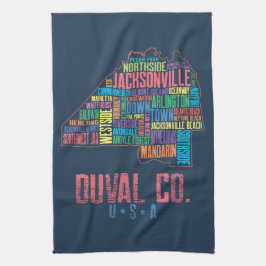 Jacksonville Duval County Florida USA Karta Kökshandduk