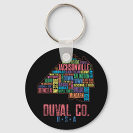 Jacksonville Duval County Florida USA Karta Nyckelring