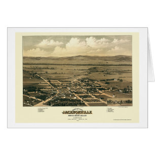 Jacksonville ELLER panorama- karta - 1883 Hälsningskort