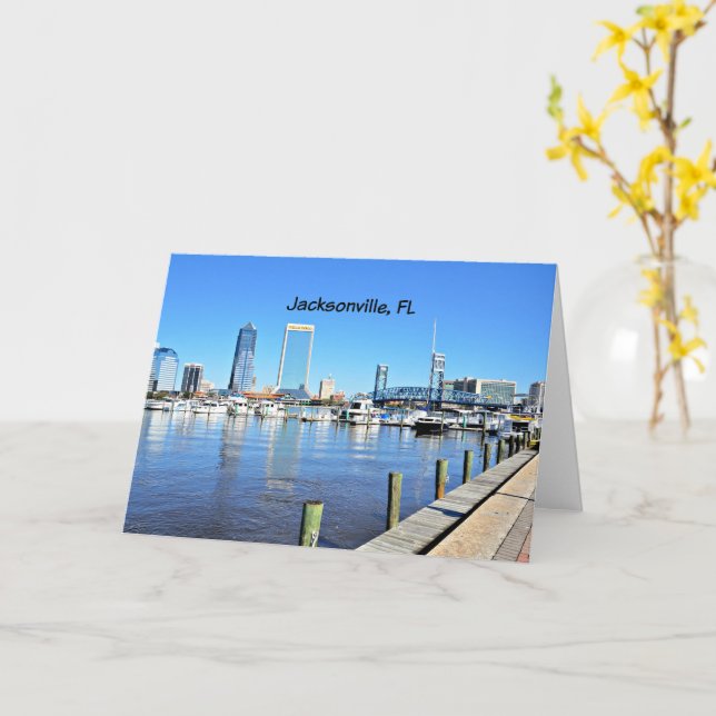 Jacksonville, FL cityscap Kort (Gul blomma)