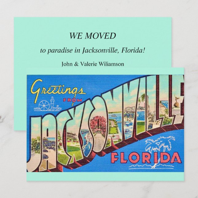 Jacksonville FL Flyttningsmeddelande (Fram/baksida)