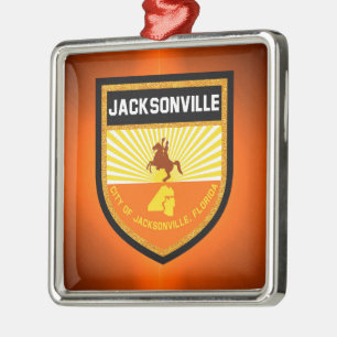 Jacksonville Flagga Julgransprydnad Metall