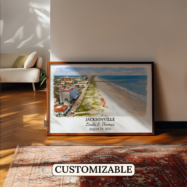 Jacksonville Florida Affisch, Akvarell, Anpassad Poster (Skapare uppladdad)