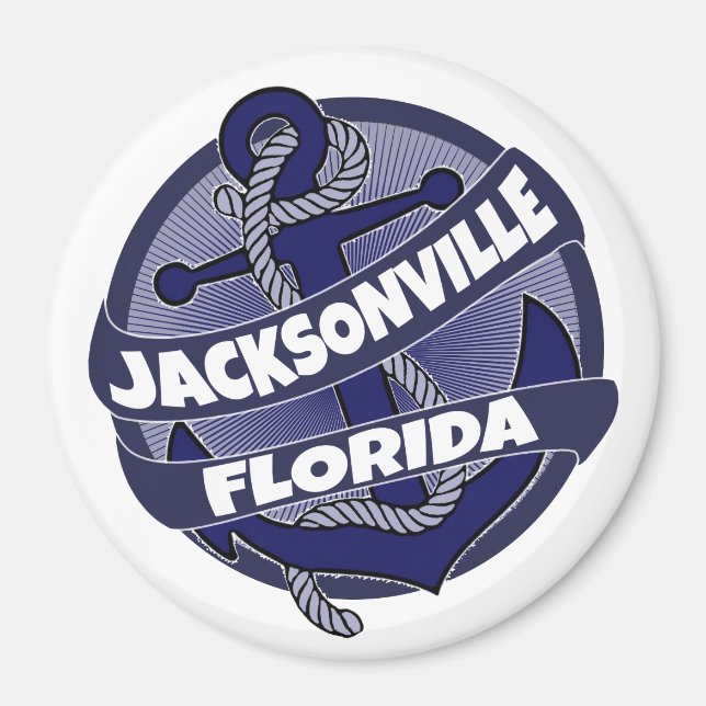 Jacksonville Florida anchor swirl magnet (Framsidan)