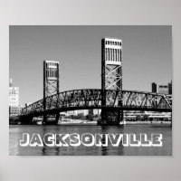 Jacksonville Florida Bridge Black and White Photo