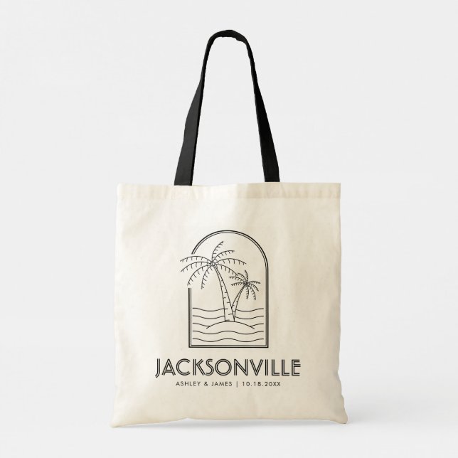 Jacksonville Florida Bröllop Välkomsthälsning Tygkasse (Baksida)