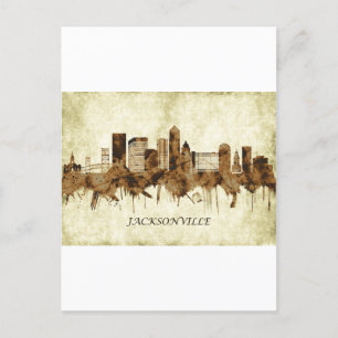 Jacksonville Florida Cityscape Inbjudan Vykort