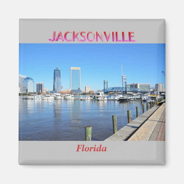Jacksonville Florida Cityscape Magnet (Framsidan)