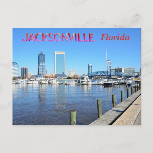 Jacksonville Florida Cityscape Vykort (Framsida)