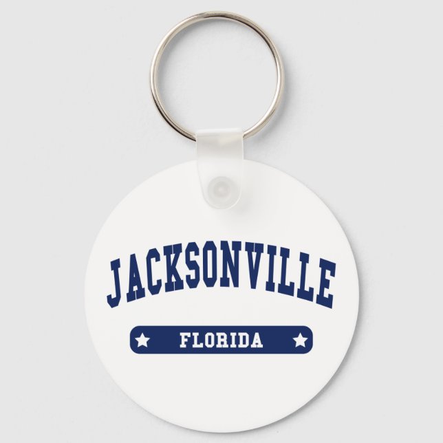 Jacksonville Florida College Stil T shirts Nyckelring (Framsida)