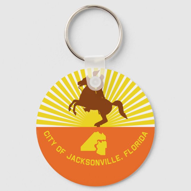 Jacksonville (Florida) flagga Keychain Nyckelring (Framsida)