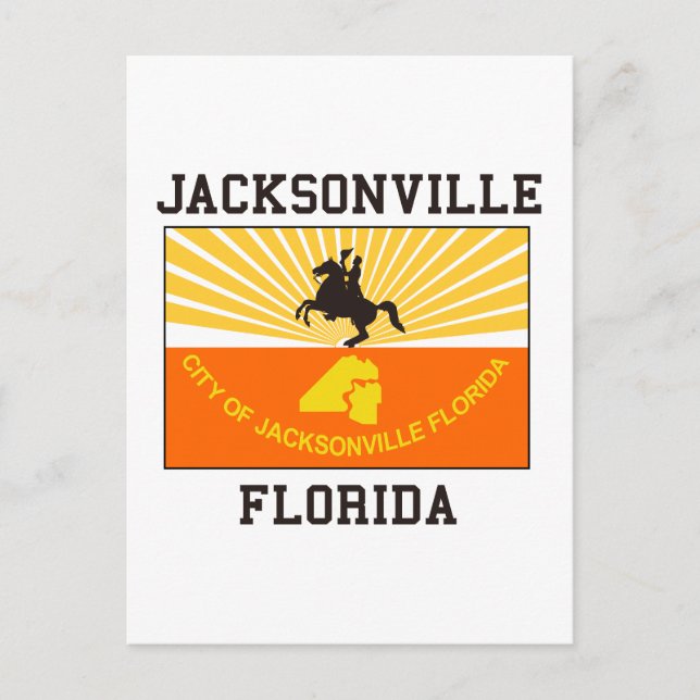 Jacksonville Florida Flagga Vykort (Framsida)