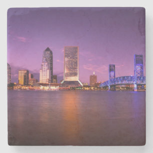 Jacksonville Florida horisont på natten Stenunderlägg